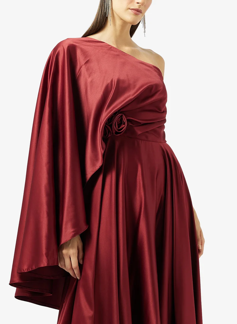 Namshi x  One Shoulder Draped Evening Gown for Women | Best Price UAE
